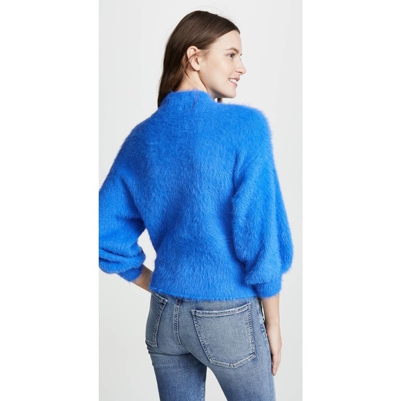 Line & Dot Fuzzy Alder Sweater Bright Blue Size M - Picture 2 of 9